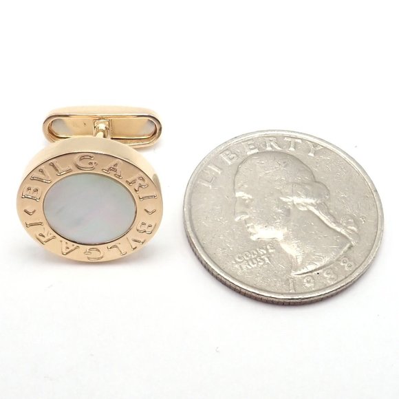 Authentic! Bvlgari Bulgari 18k Yellow Gold Multicenter Cufflink Kit Set - Picture 5 of 14
